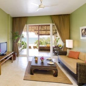 гостиная комната в зелёном цвете фото дизайн