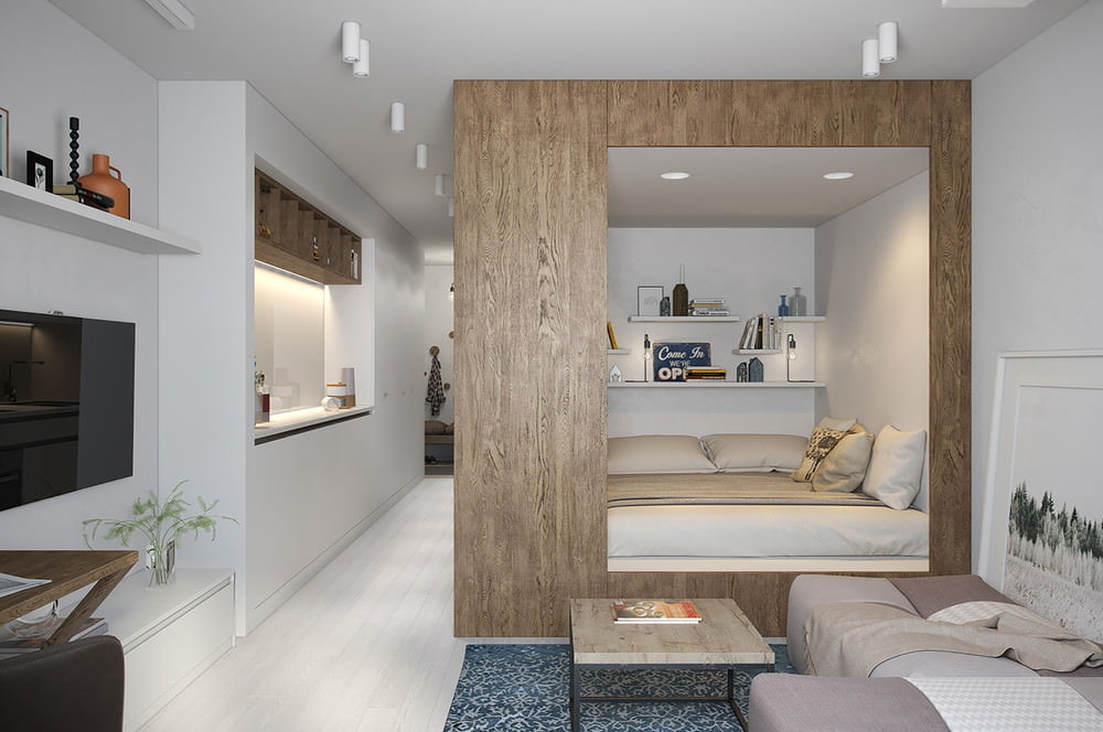 Современный дизайн квартиры студии 30 кв м