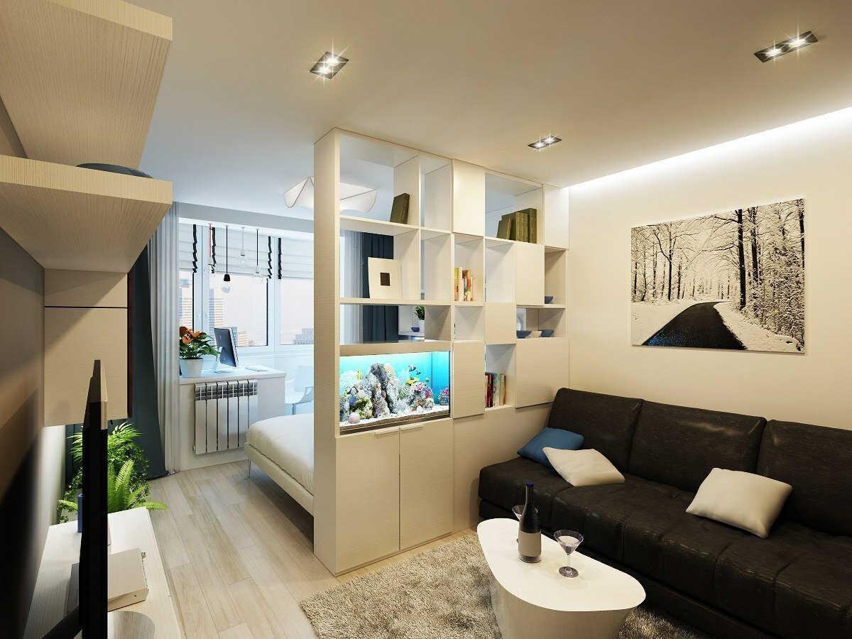 Дизайн однокомнатной квартиры 30 кв м в современном стиле: планировка однушки с фото
