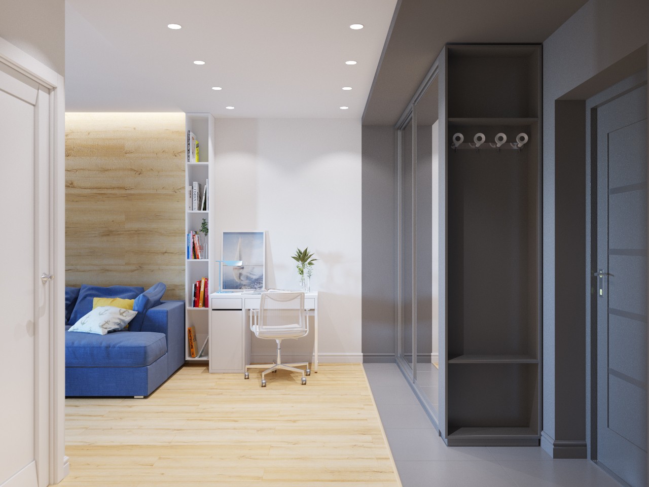Дизайн однокомнатной квартиры 30 кв м в современном стиле