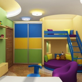 Детская мебель с яркими разноцветными фасадами