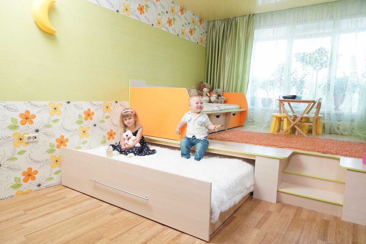 детская комната подиум кровать