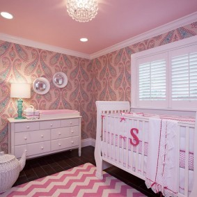 Розовый цвет в интерьере детской спальни
