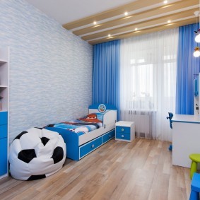 Голубой цвет в интерьере детской комнаты