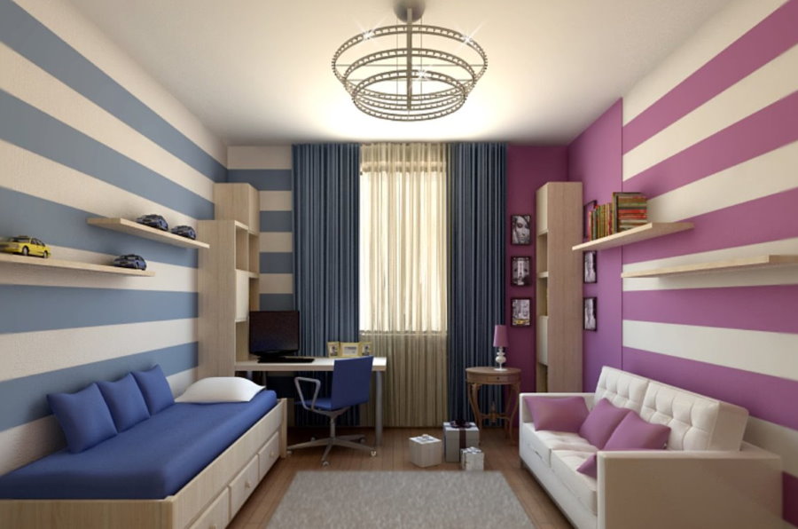 Дизайн детской комнаты 12 кв м: фото интерьера комнаты для подростка, для двоих