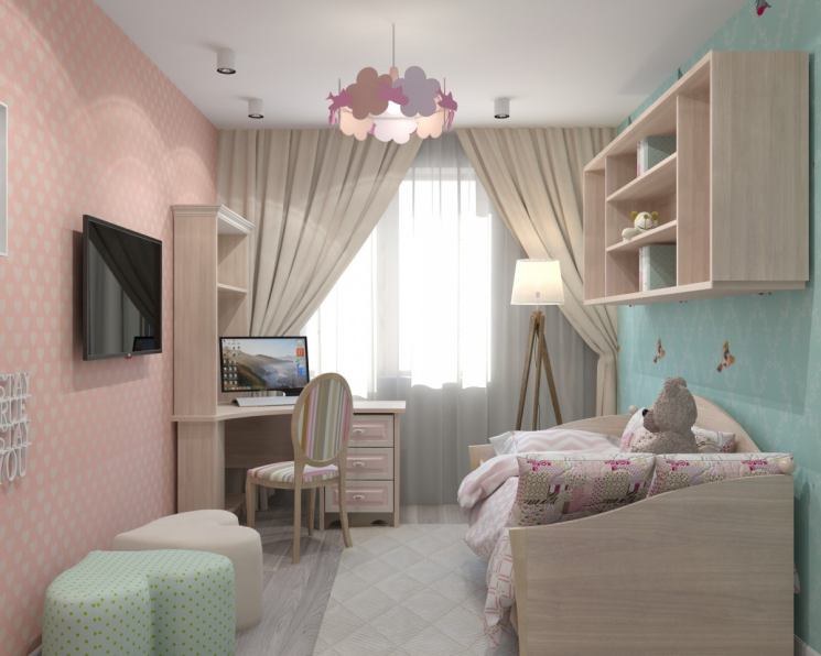 Дизайн комнаты для подростка девочки 9 кв
