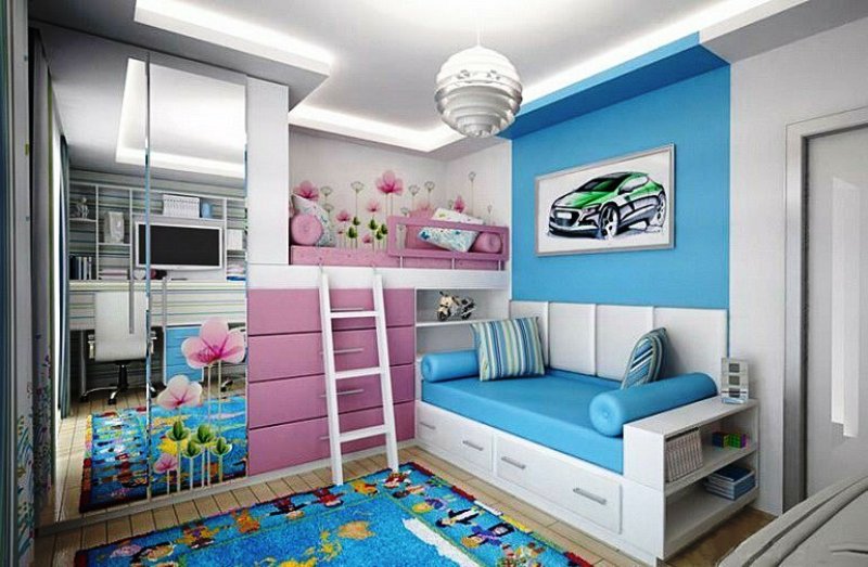 дизайн детской комнаты для мальчика и девочки