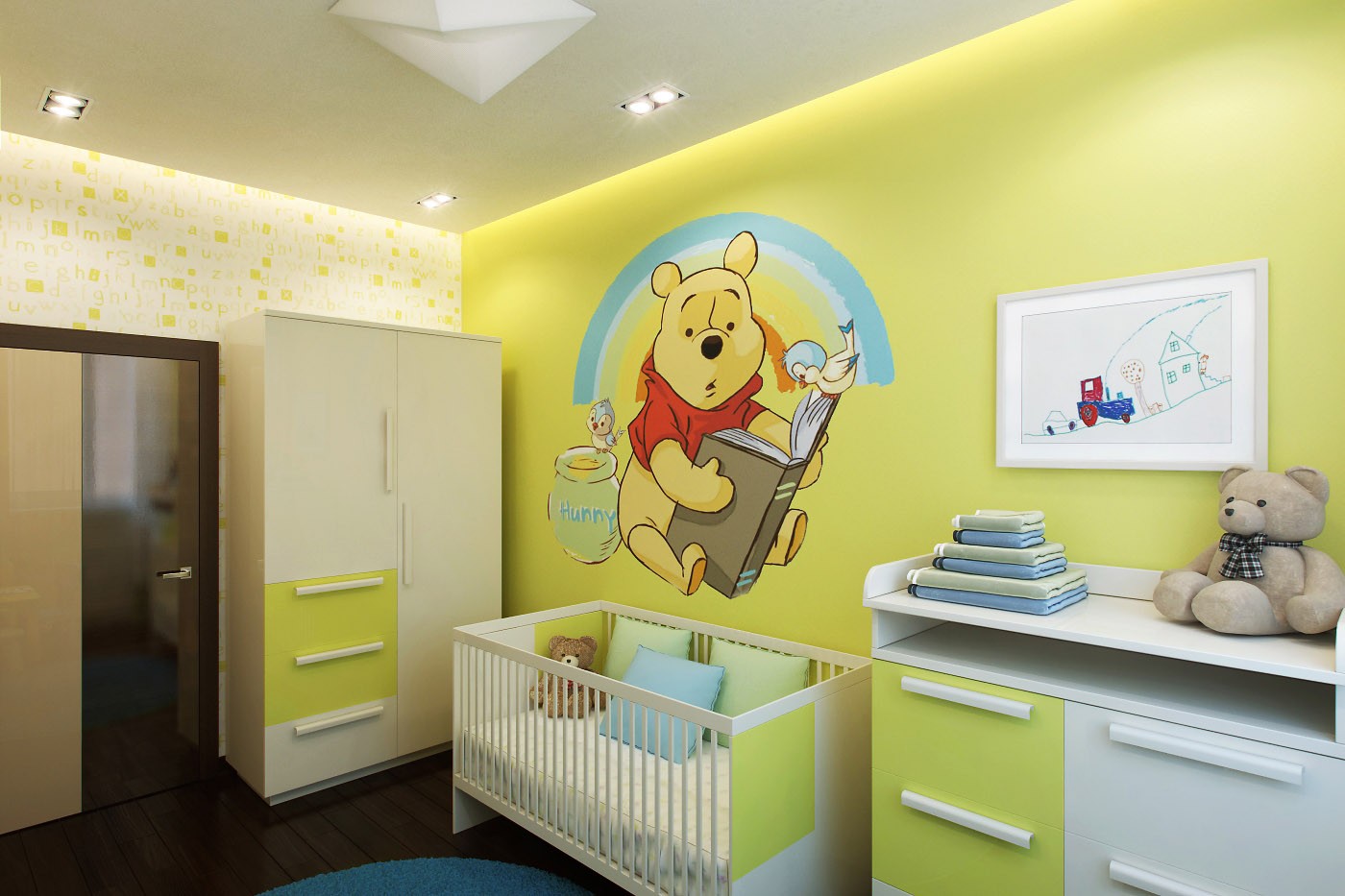 Комната мамы и мальчика. Интерьер детской. Покраска стен в детской. Комната для новорожденного. Интерьер детской комнаты для новорожденного.