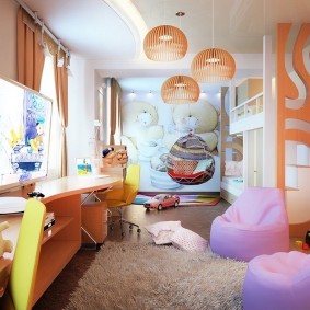Яркий интерьер современной детской комнаты