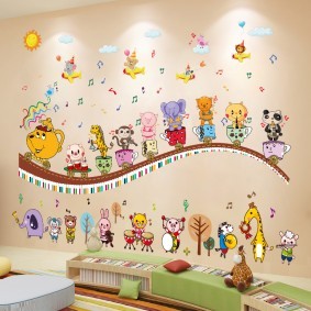 наклейки на стене в детской идеи дизайн