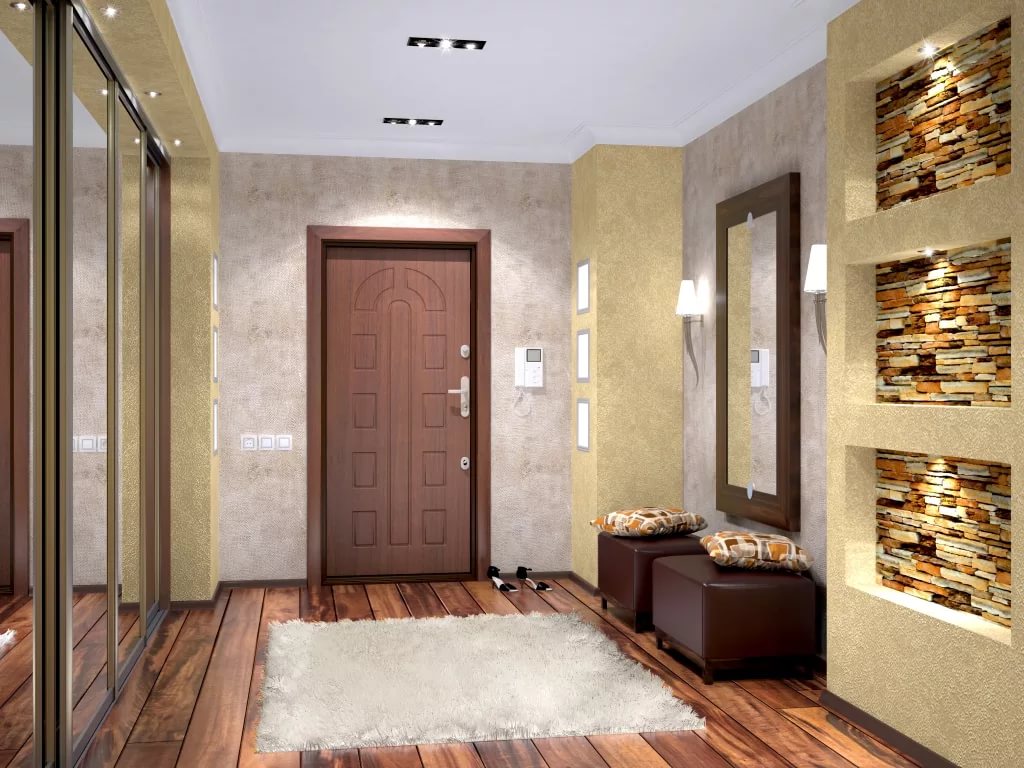 Входные деревянные двери в квартиру: дизайн красивых откосов внутри помещения, фото