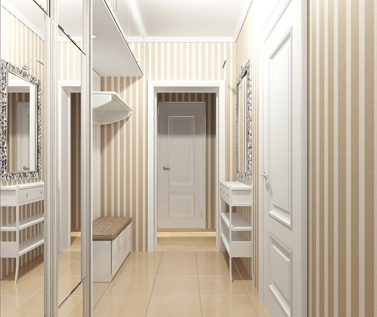 Дизайн коридора в трехкомнатной квартире