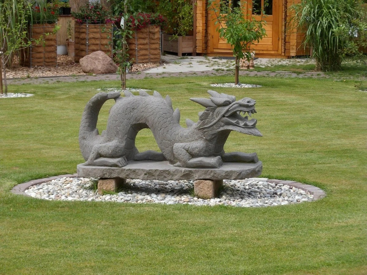 скульптуры для сада драконы