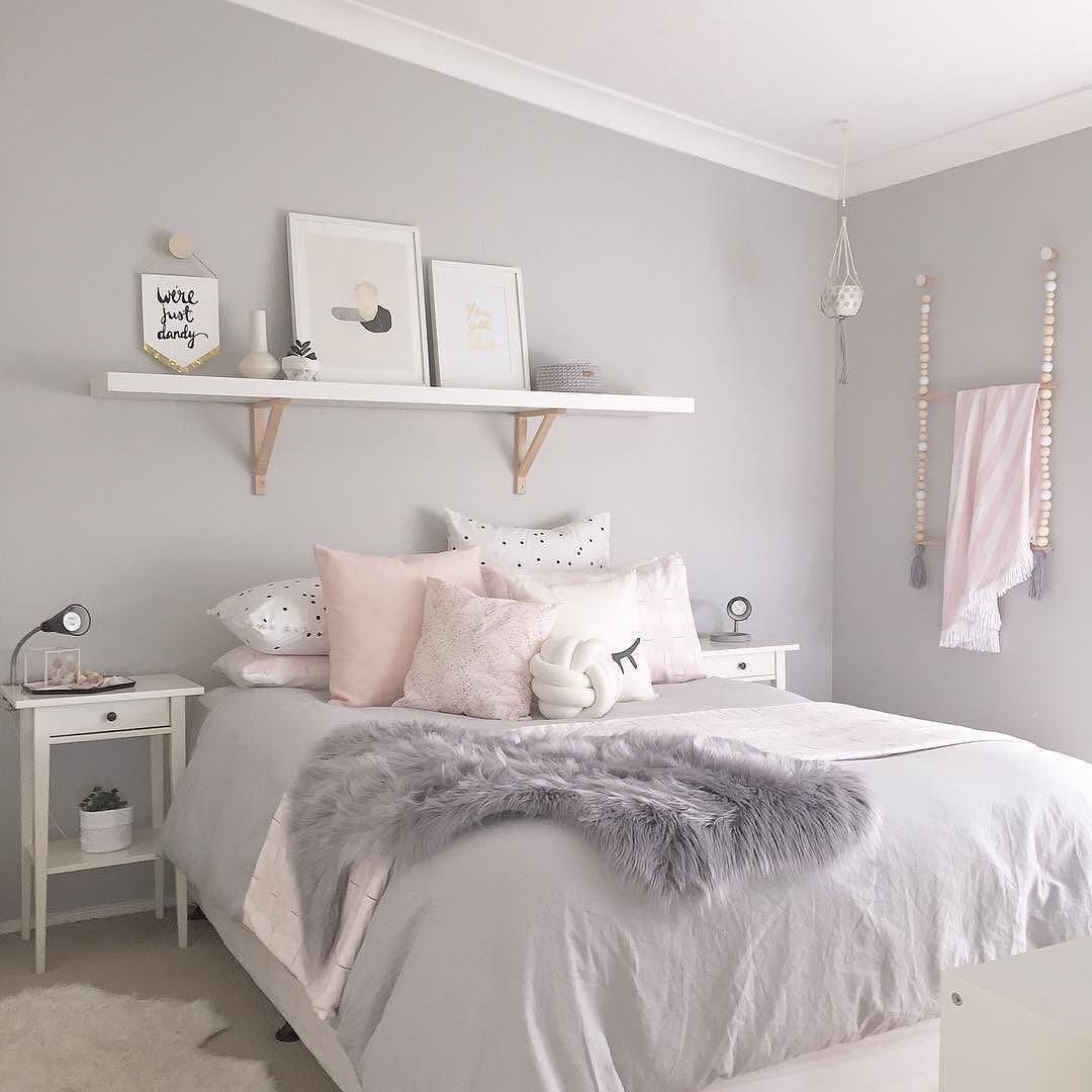 Спальня серо розовая дизайн