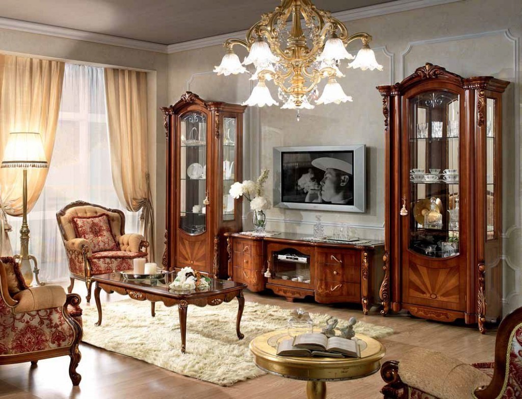 мебель для столовой гостиной в классическом стиле