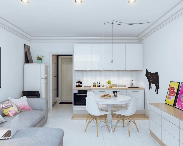 Дизайн однокомнатной квартиры 32 кв м в современном стиле