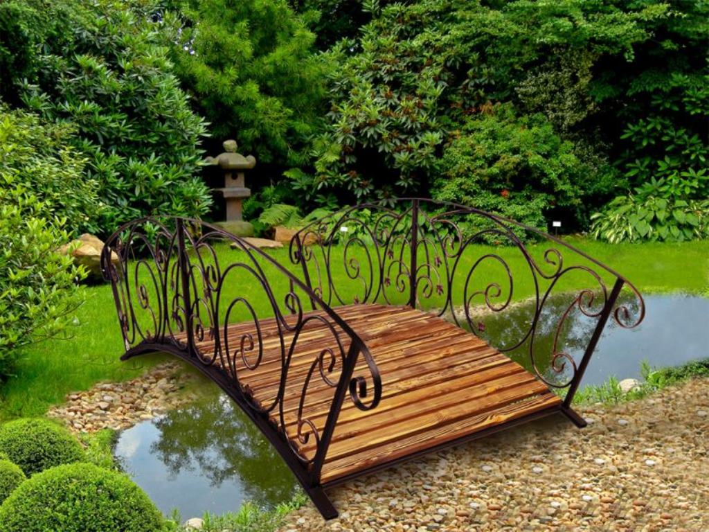 Как сделать садовый мостик, фото, выбор стиля, материалы, устройство.