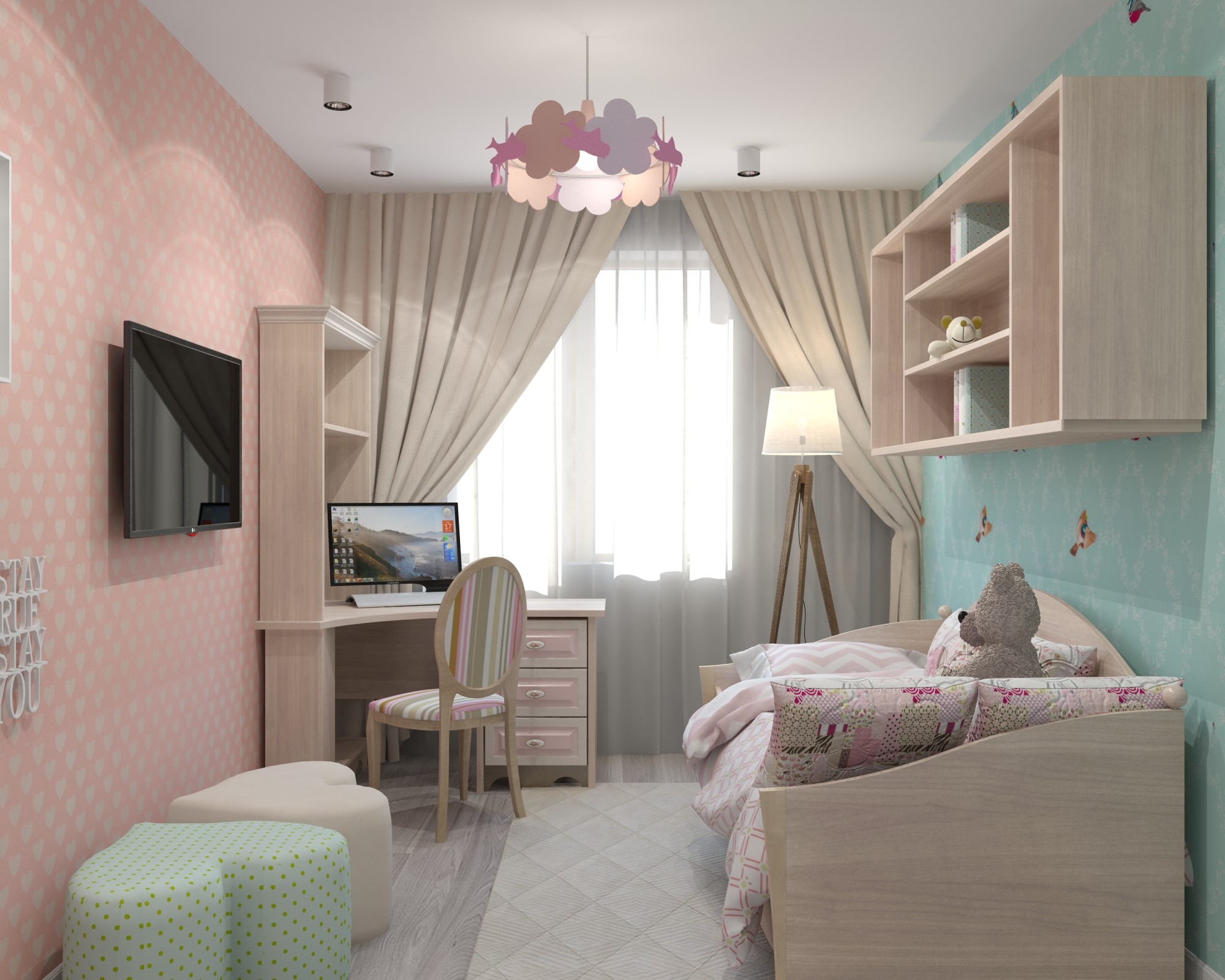Дизайн для маленькой комнаты для семьи