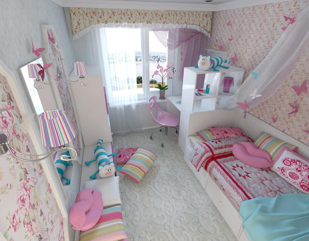 дизайн комнаты для девочки 7 лет 12 кв