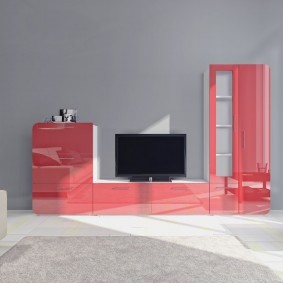 Розовая мебель модульной конструкции