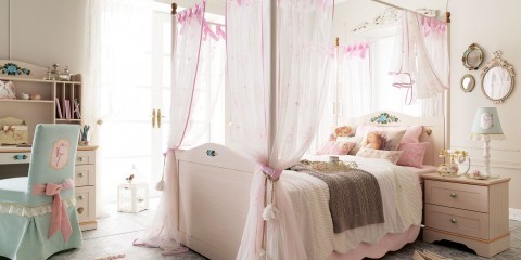 кровать для девочки с балдахином