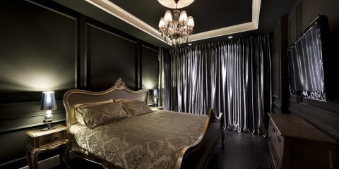 чёрная спальня дизайн
