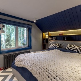 Синий цвет в интерьере детской спальни