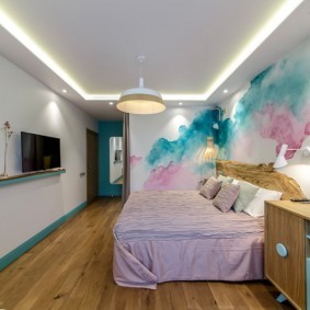 Декоративная подсветка потолка в спальне