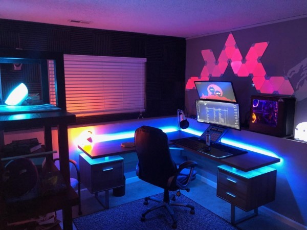 Комната для геймера дизайн с подсветкой