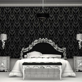 спальня чёрного цвета фото