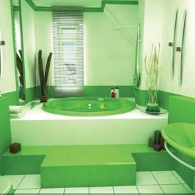 Зеленый цвет в оформлении ванной комнаты