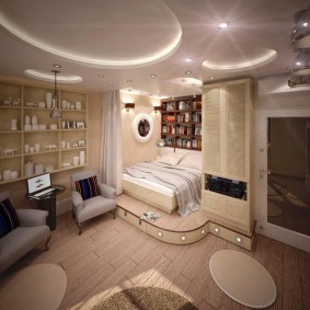 гостиная и спальня в одной комнате идеи варианты