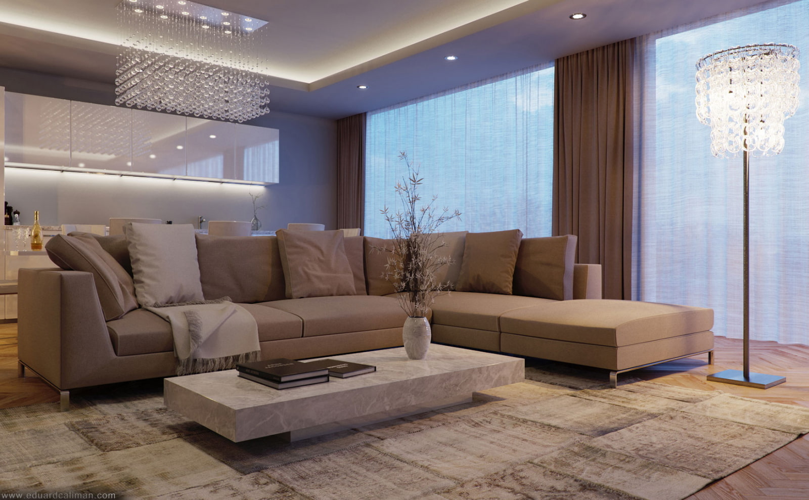 коричневый диван в гостиной дизайн идеи