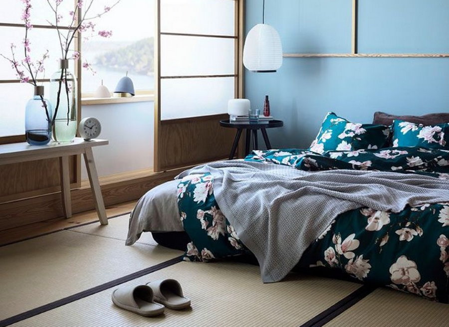Оформление спальня в японском стиле интерьера