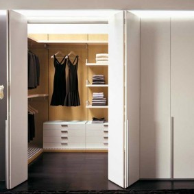 Дверь-гармошка на встроенном гардеробе