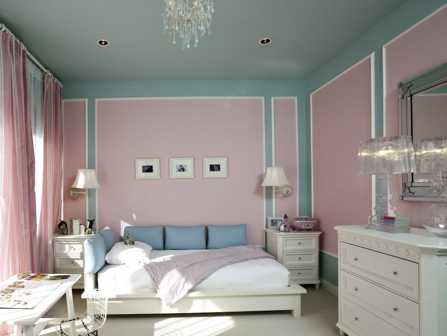 Покраска стен в спальне варианты фото