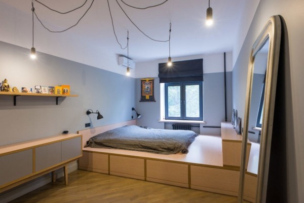 -подиум в маленькой комнате: примеры спальных мест, фотографии .