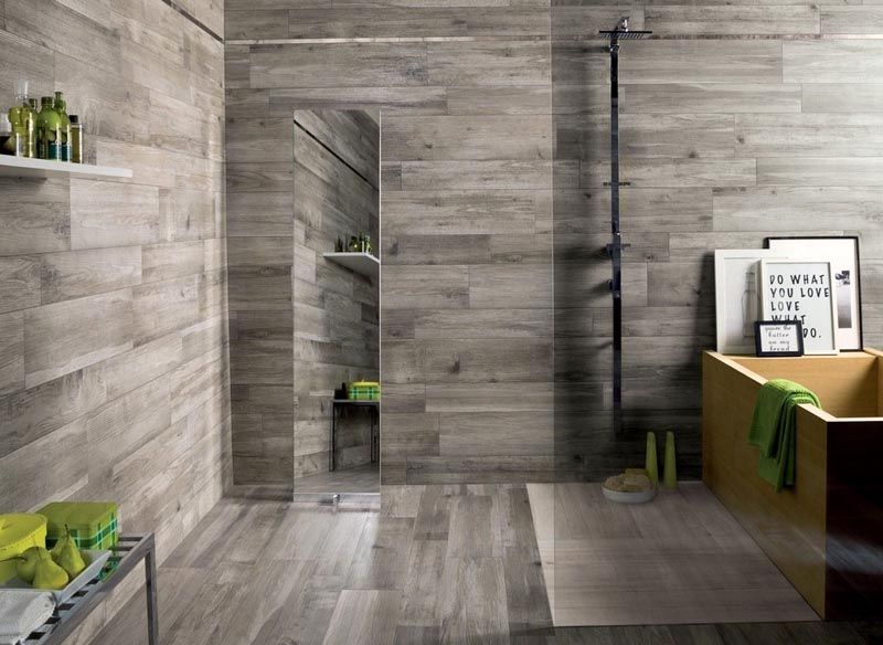 Водостойкий ламинат для ванной комнаты: фото интерьера с отделкой стены  ламинатом