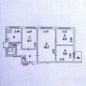 План квартиры в доме серии П-49 Д