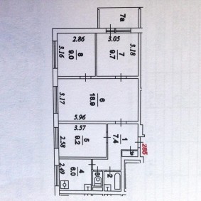 Планировка 4-комнатной квартиры в панельном доме П-49 Д