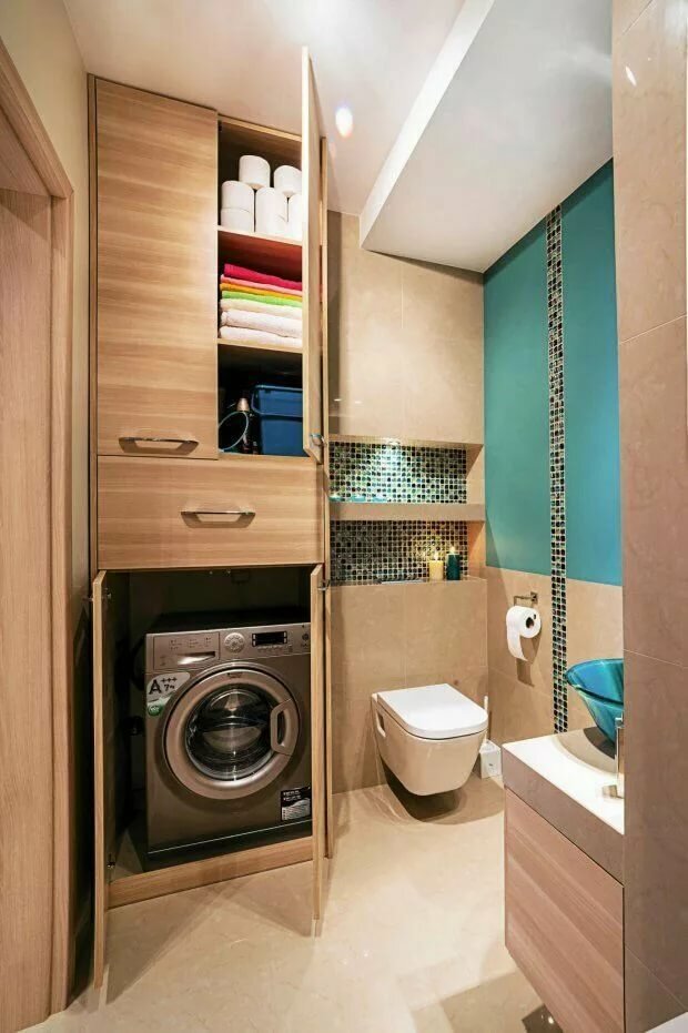 Встроенный шкаф купе в ванной комнаты: фото варианты