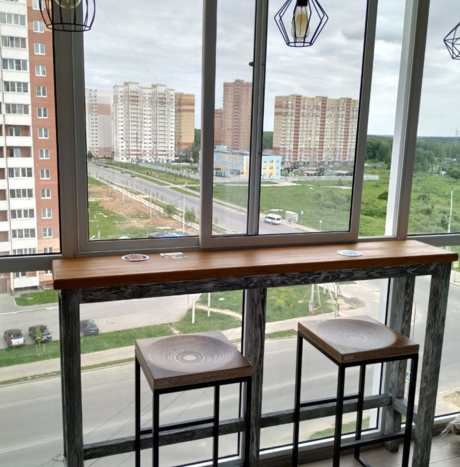 Барная стойка между кухней и балконом (38 фото)