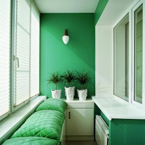 Зеленые стены на балконе без отопления