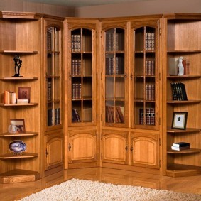 Шкаф для книг угловой планировки