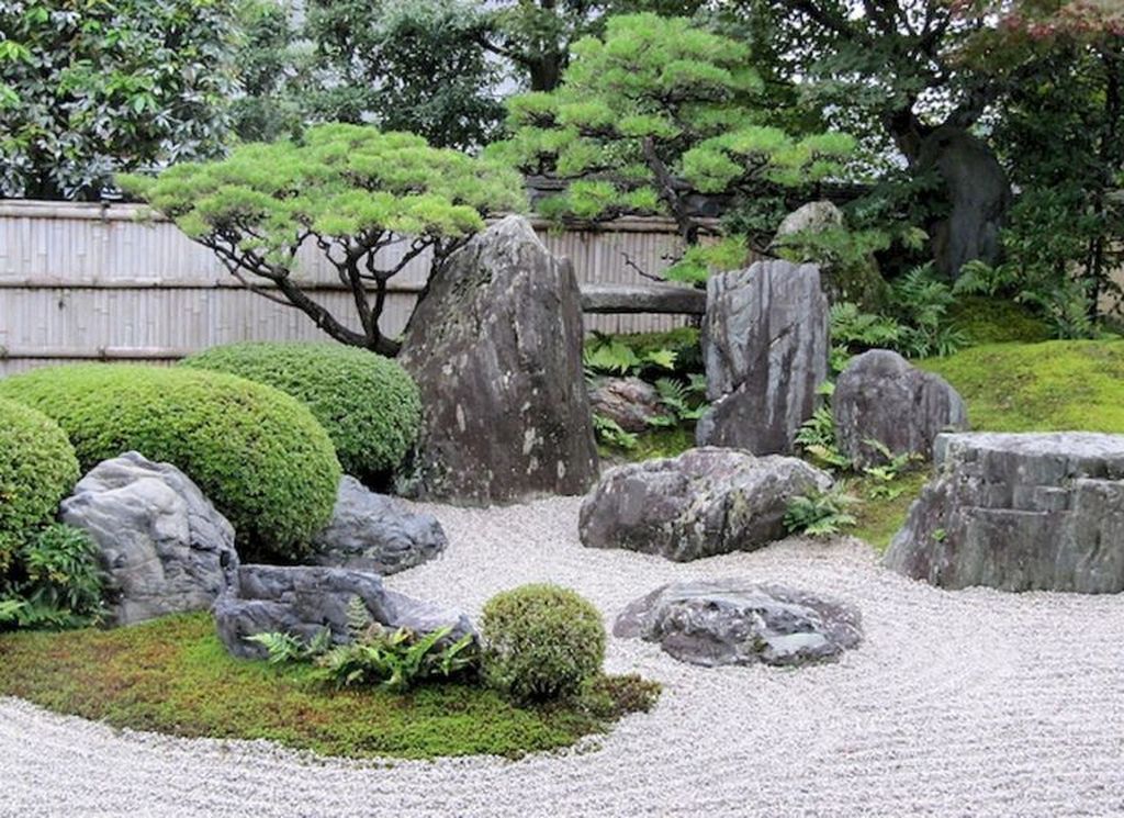 Сад камней в традиционном японском стиле