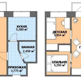 Пример перепланировки двушки в трехкомнатную квартиру