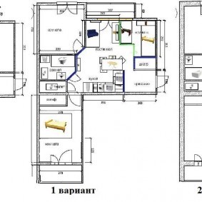 Варианты перепланировки двухкомнатной квартиры