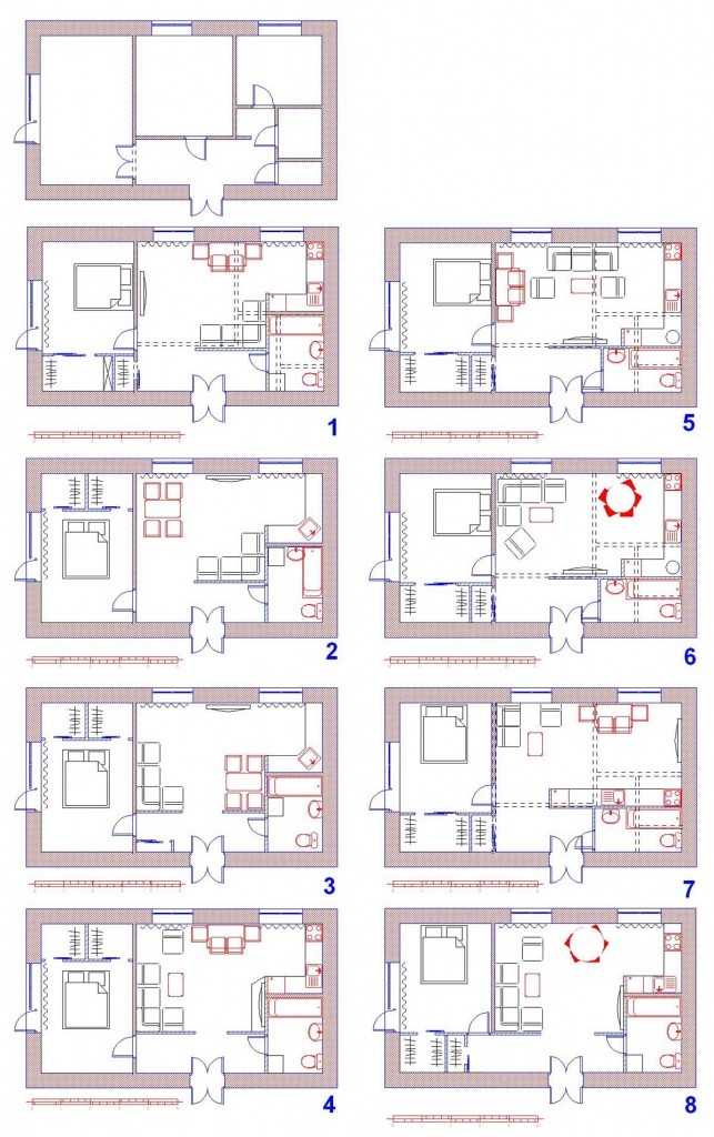 Актуальные варианты перепланировки 2 комнатной квартиры