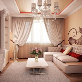 Интерьер гостиной комнаты в стиле классика