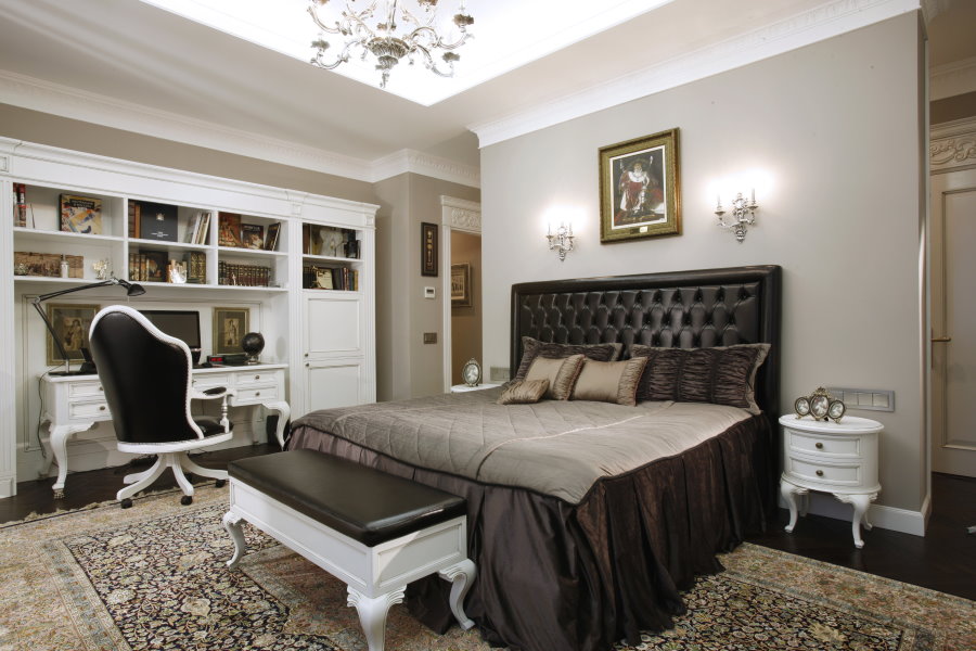 Дизайн спальни с домашним кабинетом